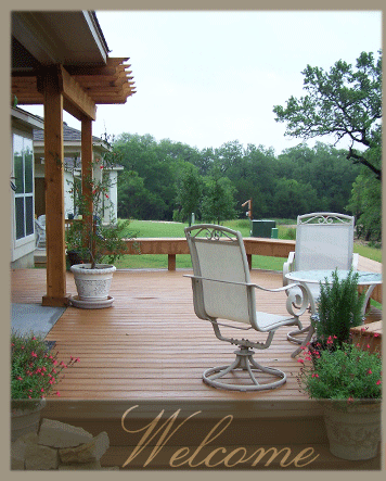 This is a custom deck open for sun in morning shaded in the afternoon.